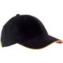 Kup Orlando 6 paneles sapka, Black/Yellow/Red, U