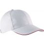 Kup Orlando 6 paneles sapka, White/Red, U