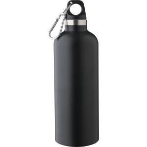 Újraacél duplafalú kulacs, 500 ml, fekete (termosz)